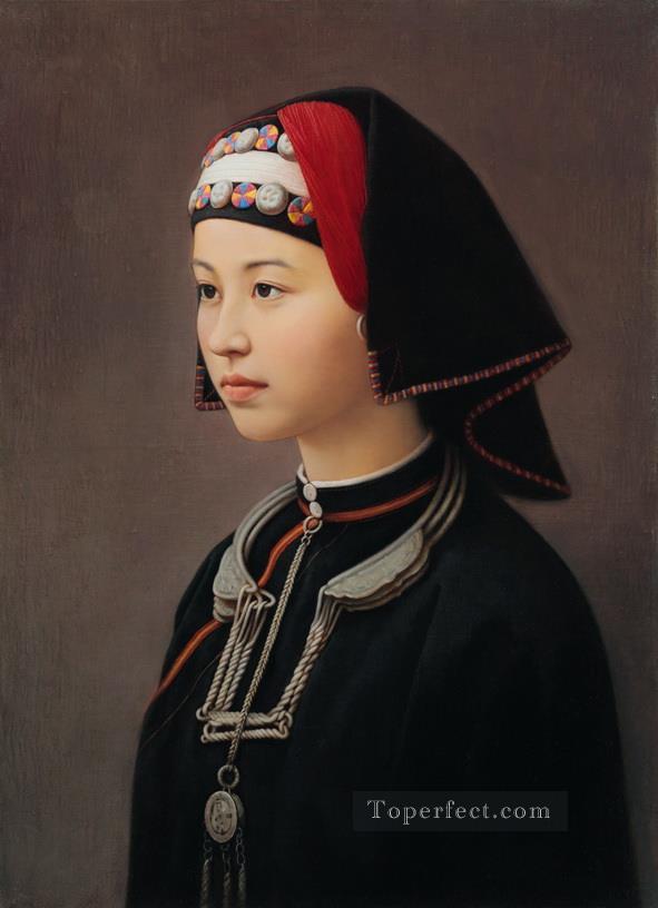 a maiden of Yao nationality Chinese girl Oil Paintings